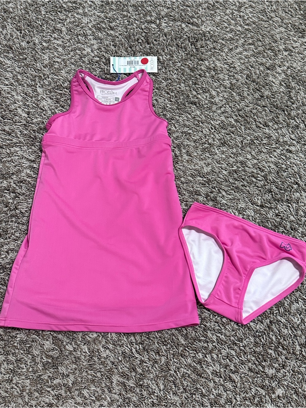 Prodoh Girls' pink court to port swim dress